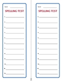 Weekly Spelling Test - Half Page