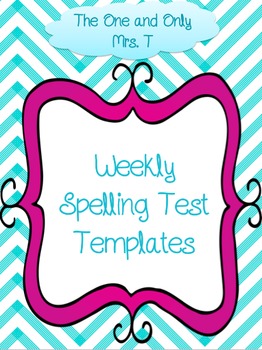 Weekly Spelling Test Templates for 5, 10, 15, 20, 25 words | TpT