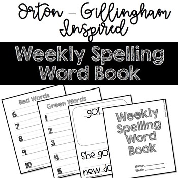 Preview of Weekly Spelling Word Book