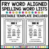 Weekly Spelling Word Lists | FRY Word Aligned