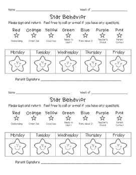 Weekly Star Chart