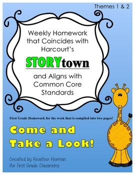 Preview of Weekly Storytown Homework Aligned with Pennsylvania Common Core