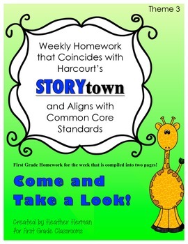 Preview of Weekly Storytown Homework Aligned with Pennsylvania Common Core
