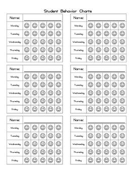 Weekly Student Behavior Chart by PREPPED by Hays Creative | TpT