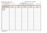 Weekly Student Sign In Sheet Template - Back to School