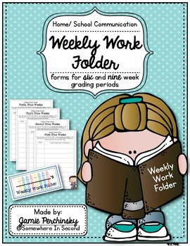 Preview of Weekly Work Folder: Home/ School Connection for Weekly Student Work EDITABLE
