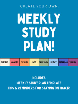 Preview of Weekly Study Plan