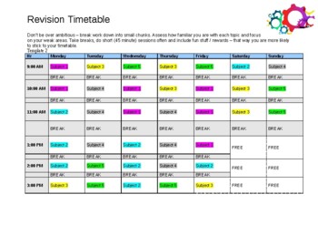 Revision timetables