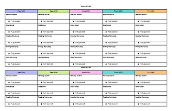 Preview of Weekly Subject Teacher Planner