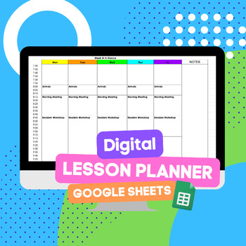 Preview of Weekly Teacher Lesson Planner- Google Sheets