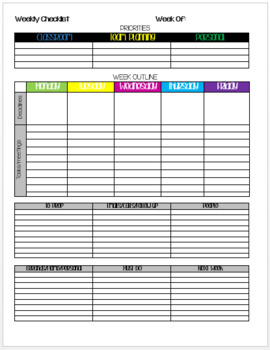 Weekly Teacher Organizational Checklists - EDITABLE by Ashley Feigley