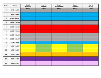 Weekly Teacher Schedule Overview by The Northern Lights Lady | TpT