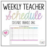 Weekly Teacher Schedule Template