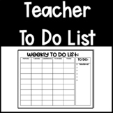 Weekly Teacher To Do List