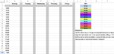Weekly Therapy Schedule Template (by 15 minute blocks)