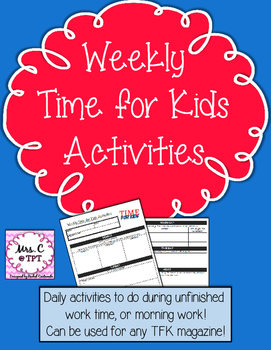 Preview of Weekly Time for Kids Magazine Activities (to use with any magazine)