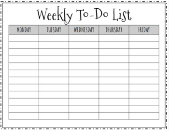 Weekly To-Do List by Anna Ball | Teachers Pay Teachers