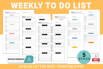 Preview of Weekly To Do List Printable Template, Simple Task List, A4 & US Letter Size, PDF