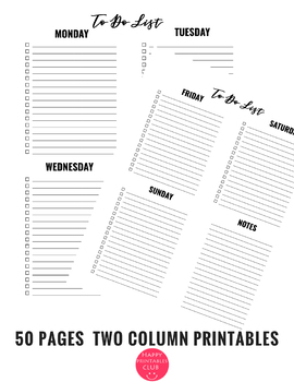 Preview of Weekly To Do List Printables for Teachers (60 Pages) Things to Do Pages