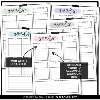 Weekly To Do List Templates | Planning and Goal Setting for Teachers