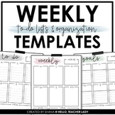 Weekly To Do List Templates | Planning and Goal Setting fo