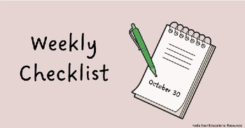 Preview of Weekly To Do List for Educators
