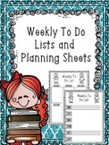 Weekly To Do Lists and Planning Sheets