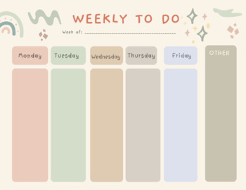 Preview of Weekly To Do Organizer