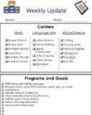 Weekly Update + Center/Task Box Data Sheet EDITABLE