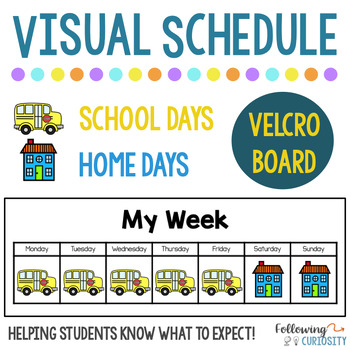 Weekly Visual Schedule Board - School Days and Home Days by Following ...