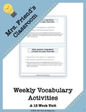 Vocabulary Activities for In School, Homeschool or Remote 