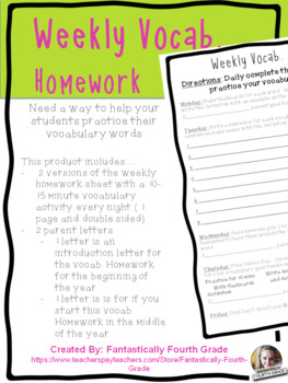 vocabulary for the word homework