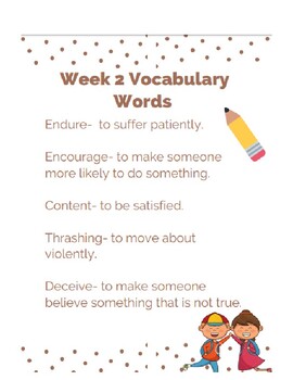 Preview of Weekly Vocabulary- LEAP/PARCC Vocab Words Week 2