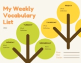 Weekly Vocabulary Log - Vocab Log - Weekly Vocabulary
