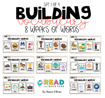 Preview of Weekly Vocabulary Words Set 1 of 4