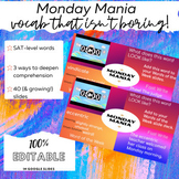 Weekly Vocabulary Work-Word Study that is NOT Boring-Monday Mania
