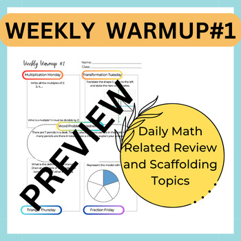 Preview of Weekly Warm-Up #1 for Middle/High School Mathematics Bell Ringer