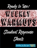 Weekly Warm-Up Sheet for Students-Graphic Organizer