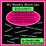 Weekly Warm Up for Middle School Language Arts  for the en
