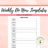 Weekly Warm-up Templates - Daily Do Now Templates - Horizo