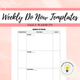 Weekly Warm-up Templates - Daily Do Now Templates - Vertic