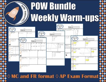 Preview of Weekly Warmups (Problems of the Week) AP Calc AB
