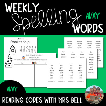 Preview of Weekly Word Lists for ai and ay | Spelling Pattern Activity | Science of Reading
