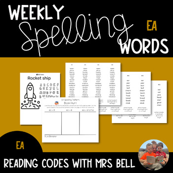 Preview of Weekly Word Lists for ea | Spelling Pattern Activity | Science of Reading