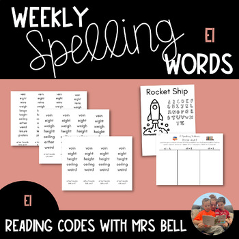 Preview of Weekly Word Lists for ei | Spelling Pattern Activity | Science of Reading