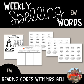 Preview of Weekly Word Lists for ew  | Spelling Pattern Activity | Science of Reading