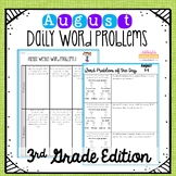 August Daily Word Problems | 3rd Grade | Distance Learning