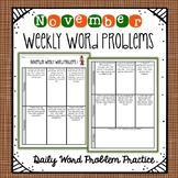 November Daily Word Problems | 3rd Grade | Distance Learning