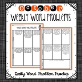 October Daily Word Problems | 3rd Grade | Distance Learning
