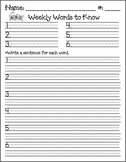 Weekly Words to Know - High Frequency Words worksheet